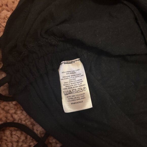 NWT Loft Side Tie Linen Blend Tank Top Womens Sz S Black Classy Chic Sleeveless - Picture 7 of 10